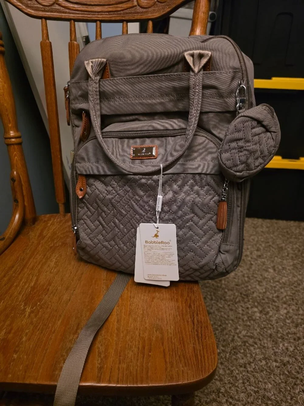 NWT!! BabbleRoo XL Diaper Backpack, Multi-function, Waterproof - DARK GREY